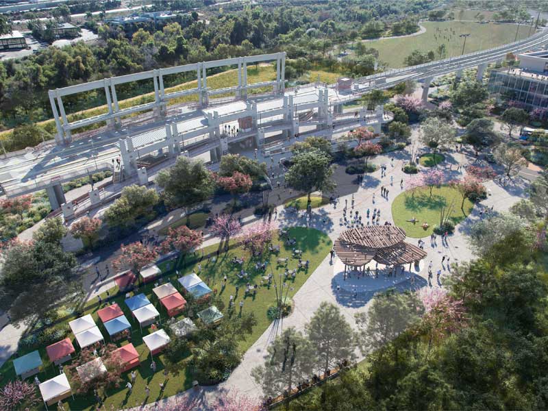 SDSU Mission Valley Trolley Plaza AFTER Construction