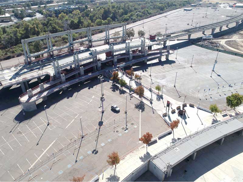 SDSU Mission Valley Trolley Plaza BEFORE Construction