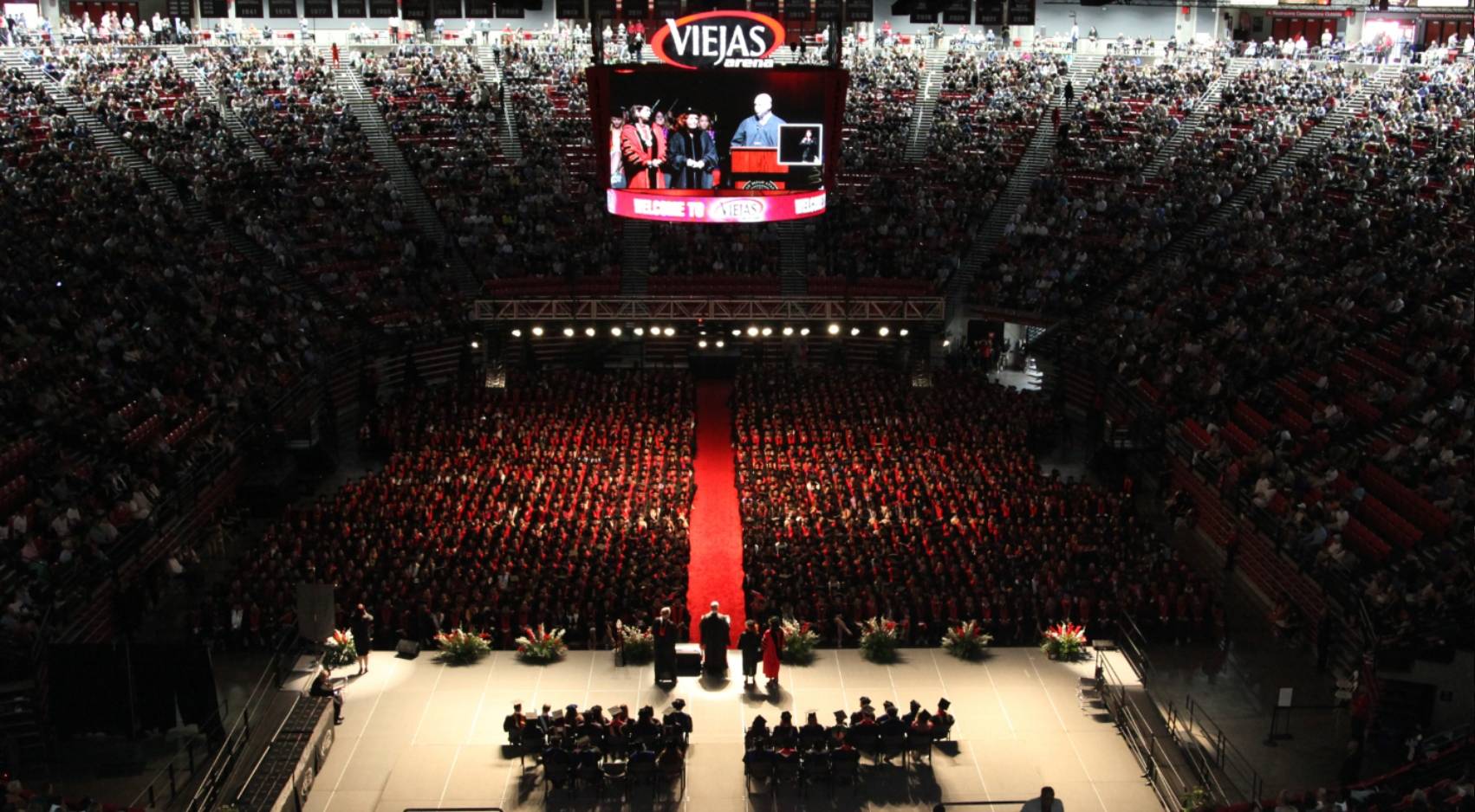 SDSU's commencement ceremony returned to Viejas Arena for the first time since 2019.