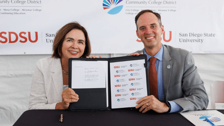 SDSU and SDCCD establish partnership to boost transfer and success rates for local students, and construct shared facility